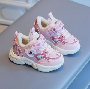 Chaussures de sport pour enfants automne et hiver nouvelles chaussures en coton chaud épais chaussures de course antidérapantes pour garçons chaussures de sport décontractées à la mode pour filles