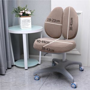 Children's Study Chair Covers Plaid Elastic Double Back Kids Student Writing Roterende liftstoel Protector Backlest stoelbedekking