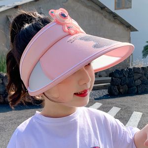 Chapeau de protection solaire pour enfants, ours peut s'allumer, chapeau de parasol résistant aux UV, chapeau haut de forme vide à grand bord de plage pour fille et garçon