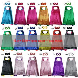 Capes et masques de super-héros pour enfants, ensemble de Costumes de fête double couleur pour garçons et filles, robe fantaisie de Cosplay