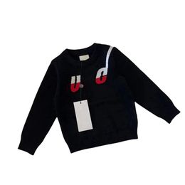 Suéter infantil designer novo clássico infantil manga comprida gola redonda malhas carta lazer marca malhas infantis tamanho de comércio exterior 100-150cm A13