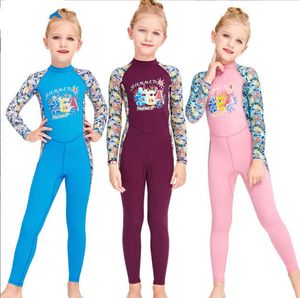 Traje de baño para niños de una pieza de manga larga protector solar traje de baño de snorkel de secado rápido traje de natación para niños traje de aguas termales