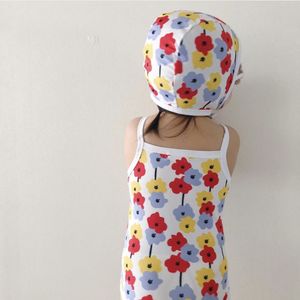 Maillot de bain pour enfants + bonnet de bain bébé fille imprimé fleur printemps costume de plage bébé maillot de bain 210515