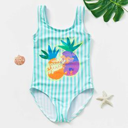 Kinderzwemkleding 1-8 jaar oude baby ananas bedrukt meisje een bikini kinderstrand badmode P230602