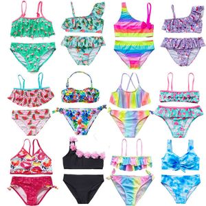 Children's Swimwear 2-16 jaar meisjes bikini zwempak sets schattige mode tankini pakken voor kinderen kind meisjes zomer strandkleding badkleding sets p230509