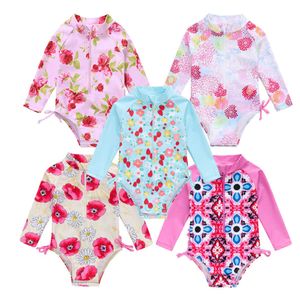 Children's Swimwear 2023 Summer Toddler Baby Girl Swimsuit Leuke baby met lange mouwen