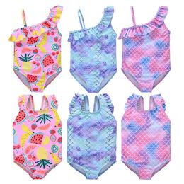 Children's Swimwear 2023 Peuter baby babymeisjes badkleding fruit zwempak zwemmen strand bad bikini schattige zomer uit één stuk badkostuum p230509