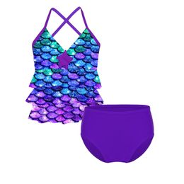 Maillots de bain pour enfants Enfants filles sirène maillot de bain maillot de bain Bikini 2pc ensemble maillots de bain maillot de bain pour enfants vêtements de bébé vêtements de plage d'été ensembles de vacances 230215