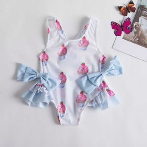 Children's Swimwear One Piece Swimwear Baby Meisjes Bloembanden Badende Pak