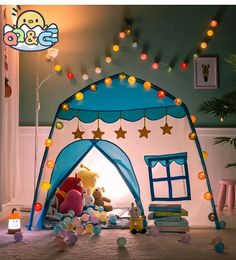 Tente aérienne de campagne de tipi pour enfants pour enfants Tipy Princess Castle Boys Playhouse pliable Jouets d'intérieur pour filles Cadeaux de Noël 240109