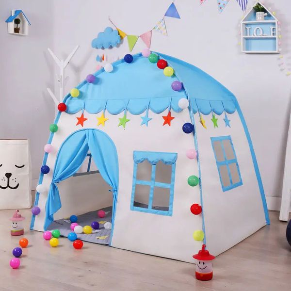 Tienda para niños Juegos de interior al aire libre Jardín Tipi Princesa Castillo Plegable Cubby Juguetes Tiendas de campaña Enfant Room House Teepee Playhouse 240115