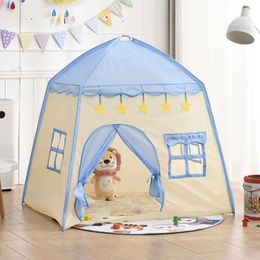 Tent pour enfants playhouse garçons filles girls intérieur et extérieur portable tissu oxford rose, jouet bleu petite maison