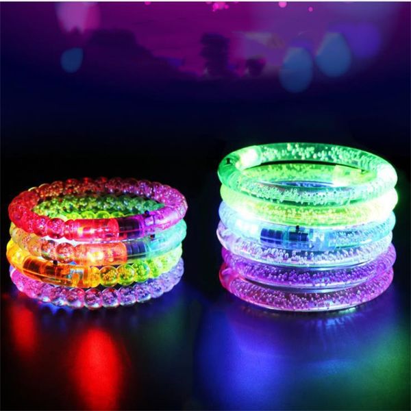 Juguetes para niños Venta al por mayor LED Pulsera luminosa iluminada Concierto Accesorios de rendimiento Burbuja Flash Cuentas y burbujas interactivas 2015 Y2