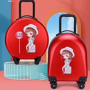 L'étui de chariot pour enfants peut être personnalisé avec le logo 18 pouces de couleur solide ronde valise étudiante universelle de transport de voyages de roue cadeau