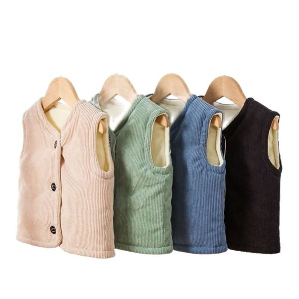 Gilet pour enfants automne et hiver garçons bébé soie coton épais filles gilet de style étranger P4707 210622