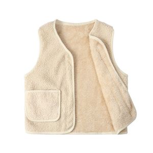 Vest d'enfants automne et hiver garçons filles plus velours épais gilet chaud style occidental p4706 210622