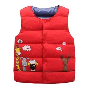 Gilet pour enfants pour la fille garçon gilet léger automne hiver enfant en bas âge motif girafe vestes sans manches enfants manteaux 211203