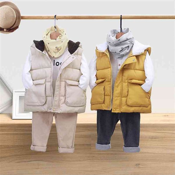 Chalets infantiles chicas niños ropa niños bebé chaquetas de cachemira espesar boca de algodón chaleco cálido chaleco chaleco otoño abrigo de invierno 210818