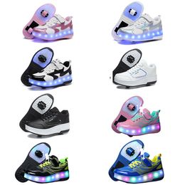 Zapatos violentos para caminar para niños, niños y niñas, zapatos para caminar explosivos para adultos, zapatos voladores de doble rueda, zapatos de encaje y zapatos con ruedas, patines 41