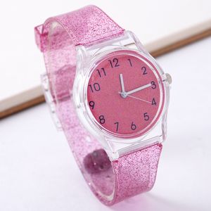 relojes para niños relojes de cuarzo jalea reloj de pulsera para niña niño bebé estudiante deporte transparente color plástico seis