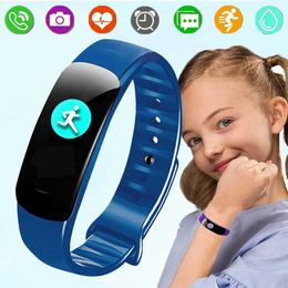 Kinderhorloges C1 plus sport digitale smartwatch verbonden met Childrens Fitness Tracker Hartslag Tracker Bluetooth Childrens Male 2024 Nieuw model D240525