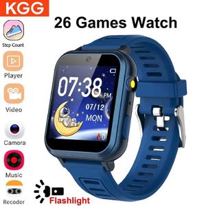 Children's Watches Childrens Game Smartwatch 24 Puzzle Game Camera Muziekspeler Stappertometer Alarmklok Calculator Flash 12/24 uur Smartwatch Gift D240525