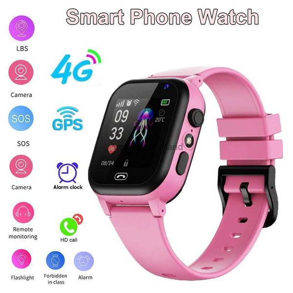 Watchs's Watchs Kids 4G Smart Watch SOS GPS Emplacement Video Call Carte Sim pour enfants Smartwatch Camera APPLIPHOP WARTH pour garçons Girls Relojes