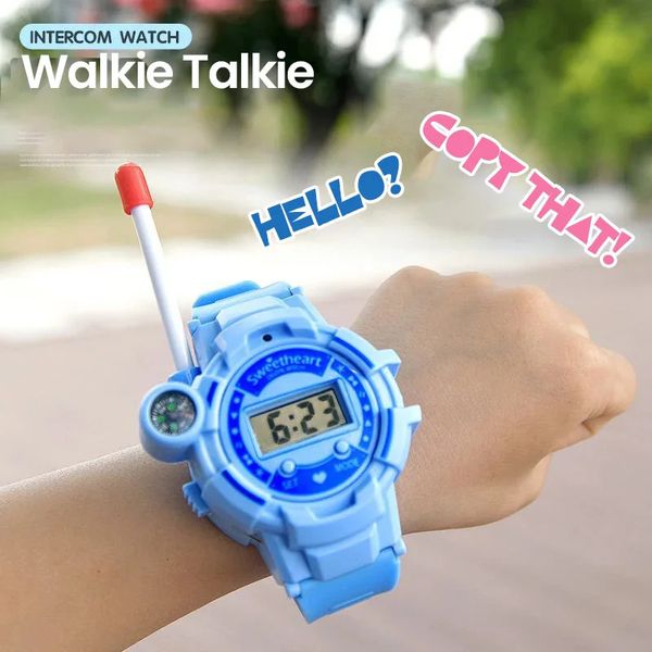 Montres pour enfants Enfants talkie-walkie montre jouet 2 pièces jouets électroniques enfants espion Gadgets bébé Radio gamme de téléphone cadeau d'anniversaire pour garçons filles 231201