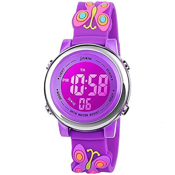 Relojes para niños Reloj para niños Dibujos animados en 3D Niño pequeño Muñeca Digital Impermeable 7 luces de color con alarma Cronómetro para 310 años Niños Niñas Niño 230612