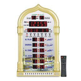 Kinderhorloges Moslim Wandgebedsklok met Adhan Alarm voor Alle Steden Islamitische Azan Tijd Inclusief Qiblah Richting Temp en Hijir Kalender 230612