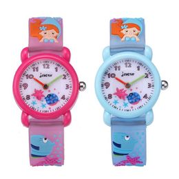 Montres pour enfants Luxury Luxury Regardez 3D Cute Sirgaid Cartoon Silicone Band Wrist Wrists Time Teacher Cadeaux Watches For Kids Girls Toddlers Y240527