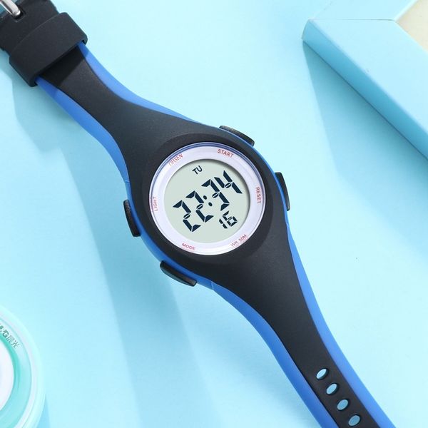 Relojes para niños OHSEN Relojes deportivos para niños 50M Reloj de pulsera electrónico de silicona azul a prueba de agua Cronómetro Reloj digital para niños para niños niñas 230220