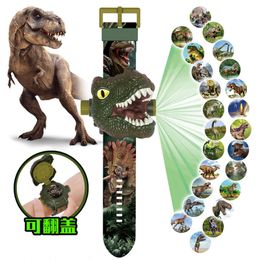 Montres pour enfants Projection Watch 3D Jurassic Dinosaur Electronic Digital Tyrannosaurus Rex Triceratops For Kids Gift A4215 230612