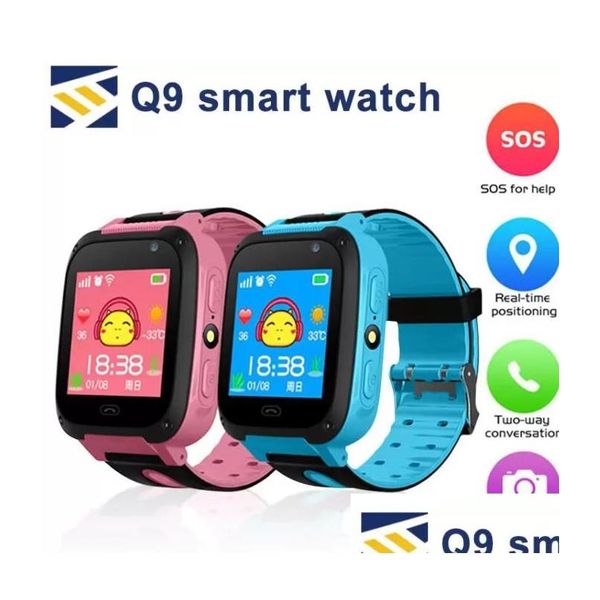 Orologi per bambini Q9 Kid Smart Watch Lbs Sos Tracker impermeabile per bambini Antilost Supporto Sim Card compatibile Android Phone con Re Dhdpr