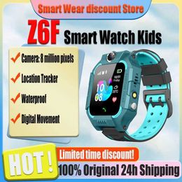 Montres pour enfants Smartwatch Z6F Childrens SOS Phone Watch IP67 Télécommande imperméable Chat vocal compatible avec les cadeaux Android iOS D240527