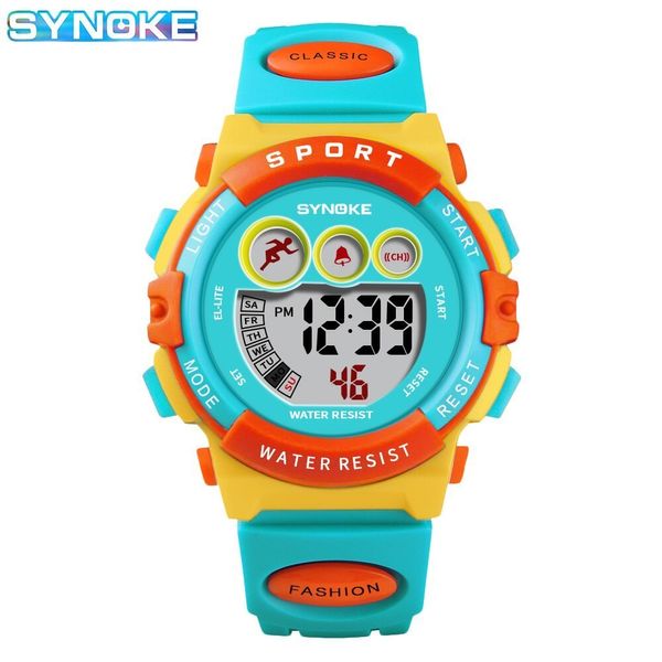 Montres pour enfants SYNOKE Étudiant Sport Montres Pour Enfants Montres Électroniques Colorées 50M Étanche Horloge Enfants Montre Numérique Pour Garçons Filles 230802