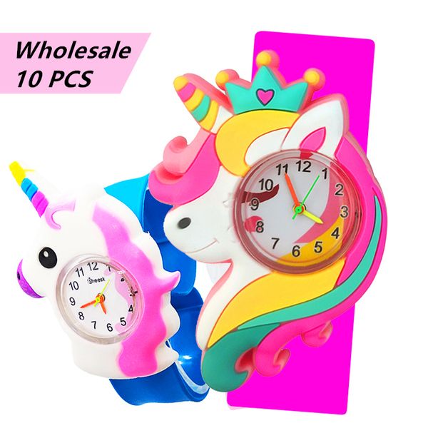 Montres pour enfants En gros 10 pcs Licorne Montre Bébé Jouets Cadeau Enfants Horloge enfants Montres Enfant Garçon Fille 115 Ans Enfant 230612