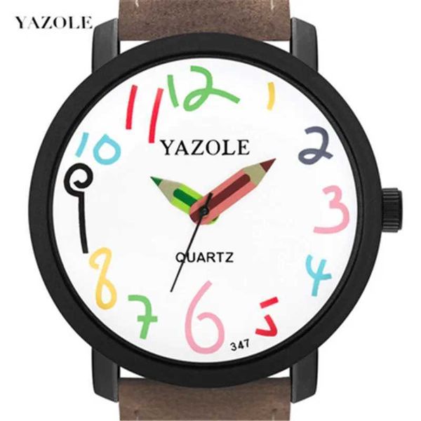 Montres pour enfants Yazole Childrens Regarder Creative Crayer Pointer Quartz Watch Strap de mode de mode de mode Regardez pour les enfants garçons et filles Y240527