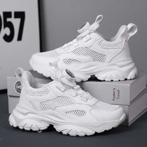 Chaussures de course blanches pour enfants garçons filles baskets de sport mi-haut respirant maille baskets décontractées pour enfants