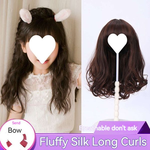 Perruque pour enfants, coiffure, couverture pour enfants féminins, forme mignonne de bébé princesse, prise de photos, couvre-chef de simulation de cheveux longs et bouclés