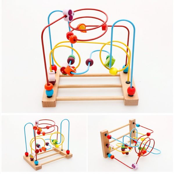 Jouets mathématiques en bois pour enfants comptant Abacus Maze Roller Coaster Montessori