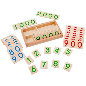 Números de madera Montessori para niños 1-9000 Tarjeta de aprendizaje Ayudas para la enseñanza de matemáticas Niños preescolares Educación temprana Juguetes educativos LJ200907