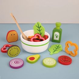 Simulation en bois pour enfants grille-pain salade légumes cuisine jouets garçons et filles jouer maison cuisine ensemble 240104
