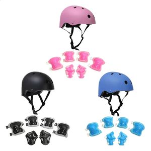 Seguridad para niños Equipo de protección deportiva Rodilleras Coderas con casco Protectores de muñeca para montar Resistente a impactos 7 en 1 Accesorios deportivos 240124