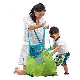 Sac en maille portable pour enfants, sac de rangement pour jouets de bain pour enfants, grand sac de plage pour serviettes, sac de maquillage cosmétique 28x2 #