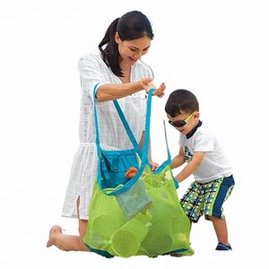 Bolsa de malla portátil para niños Sand Away, bolsas de almacenamiento para juguetes de baño para niños, bolsa de playa grande para toallas, bolsa de maquillaje para cosméticos para mujeres 28x2#