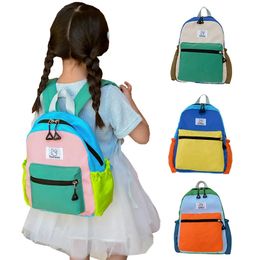 Children School Bags for Girls Boys Korean Baby Kindergarten Backpack Canvas Kleurrijke Travel Kids Bag Studenten 240425