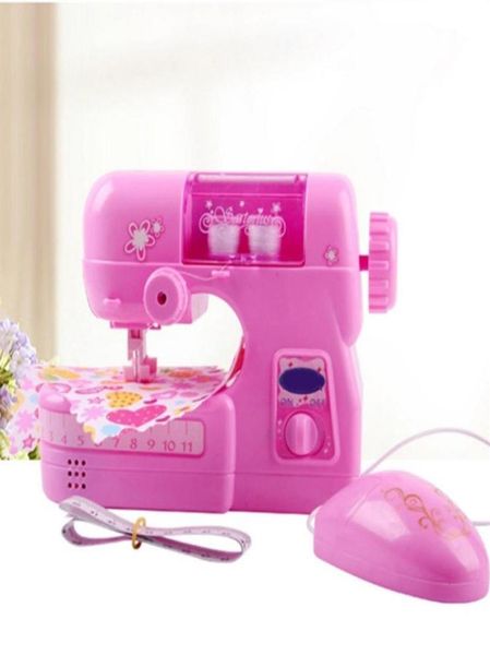 Máquina de coser para niños, pequeña máquina de coser eléctrica para niños, juego de juguetes para el hogar HFing8649597