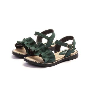 Kinderen schoenen kinderen sandalen zomer meisjes baby mode prinses schoenen mode geplooide meisjes sandalen platte strandschoenen G220418