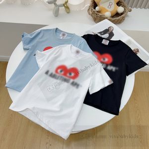 Kinderen korte mouw t-shirts Designer jongens meisjes love heart eyes brief geprinte T-stukken zomer kinderen katoen losse casual tops z7766